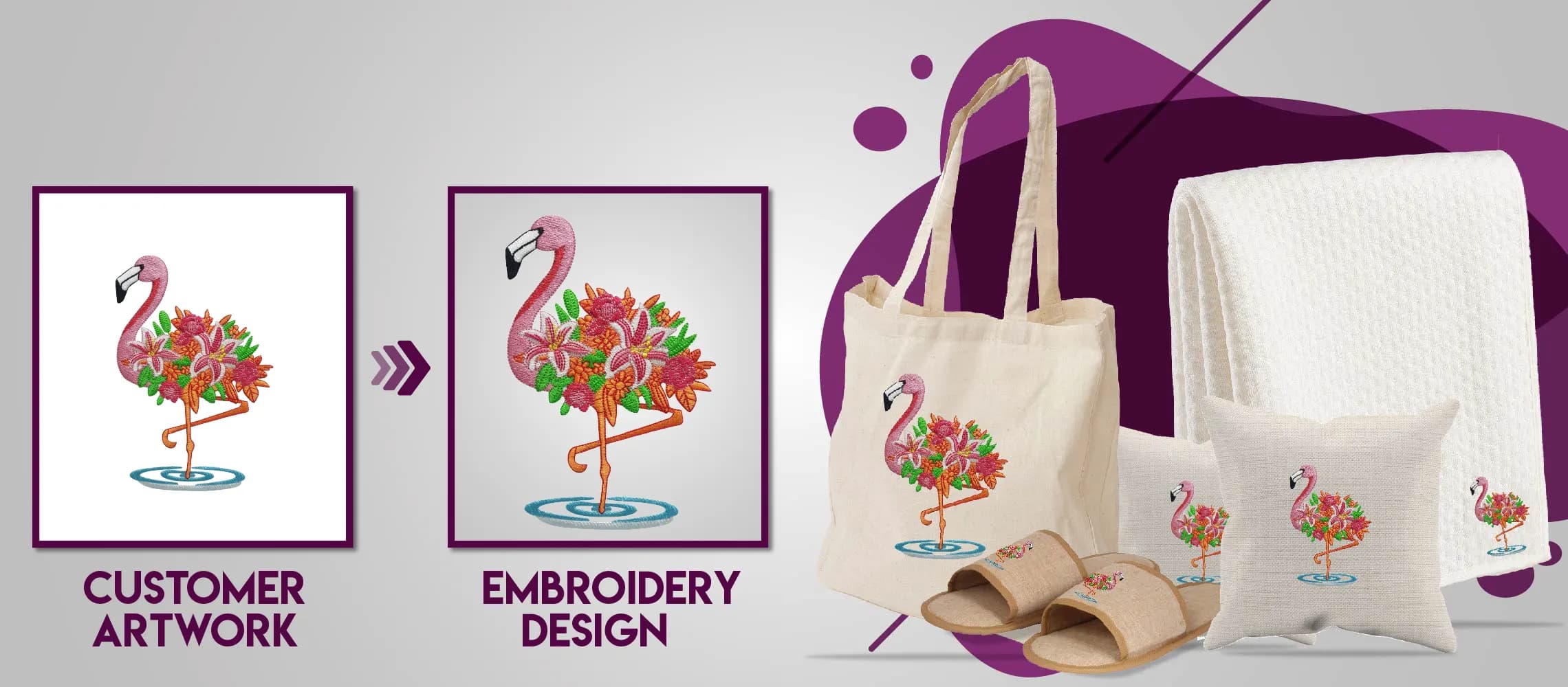 Mid-size logo: customer artwork turned into a machine embroidery design